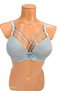C Cup Wired Smooth Open Grey Bra with Sponge and Hollow Cross Straps - 2
