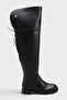 Women's Pierro Over-The-Knee Flat Boots - Black-Leather - 4