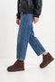 Women's Pastor Fur Short Boots - Brown-Suede - 3