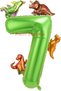 Dinosaur Concept Green Number 7 Years Old Balloon Green Color Dinosaur Age Balloon Flying Helium Number Balloon - 2