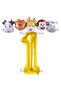 Golden Color Number Balloon Safari 1st Year Birthday Party Balloon Set Safari Animals Theme Party - 2