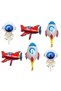 Silver Color Number Balloon Space Concept 4 Year Old Birthday Balloon Set Galaxy Astronaut Space Rocket Balloon - 4