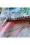 Pastel Pink Background Parrot Patterned Digital Printed Velvet Cushion Cover with Fringes - 7