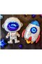 Silver Color Number Balloon Space Concept 8 Years Birthday Balloon Set Galaxy Astronaut Space Rocket Balloon - 3