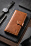 U.S. Polo Assn. 23717-23718 Genuine Leather Phone Holder Handheld Portfolio Wallet Card Holder Taba - 4