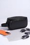 Ar-01 Men's Black Water Resistant Faux Vegan Leather Shaving Care Travel Handbag Portfolio/Clutch Black - 2
