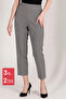 1004 Battal Size Carrot Leg High Waist Lycra Women's Trousers Gray