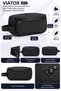 Ar-01 Men's Black Water Resistant Faux Vegan Leather Shaving Care Travel Handbag Portfolio/Clutch Black