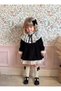 Baby Girl Velvet Dress Vintage Collar Detail