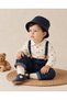 Adjustable Strap Belted Lycra Stretch Jeans and Pine Printed Muslin Shirt with Hat 4-Piece Set