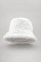 Women's White Plush Fisherman Hat