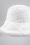 Women's White Plush Fisherman Hat - 4