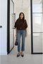 Dark Blue Full-Length Fit Cropped Leg Jeans - 3