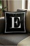 Lettered Throw Pillow Pillow Case - Letter E - 43x43 Cm