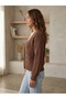 Women's Braided V-Neck Buttoned Cardigan - 6