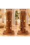 Burnt Patterned Wooden Jewelry Stand with 12 Hooks – Necklace Earring Bracelet Organizer Decorative Display Stand - 2