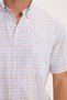 Men's Regular Fit Classic Cut 100% Cotton Short Sleeve Checkered Linen Effect Pocketed Beige-Khaki Shirt - 3