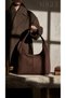 Bitter Brown Suede Casual Zippered Hand and Shoulder Bag - 6