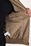 Men's relax fit casual cut stand collar zippered lined suede look knitwear mink coat with sleeve pockets - 6