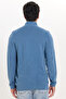 Men's Slim Fit Slim Fit Print Half Turtleneck Zip-Up Indigo Color Cardigan - 8