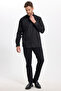 Classic Fit Long Sleeve Cotton Satin Men's Black Shirt - 2