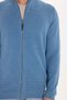 Men's Slim Fit Slim Fit Print Half Turtleneck Zip-Up Indigo Color Cardigan - 3