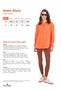 Women's Oversized wide cut shirring detail long sleeve textured orange shirt - 3