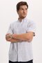 Men's Regular Fit Classic Cut 100% Cotton Short Sleeve Checkered Linen Effect Pocketed Beige-Khaki Shirt - 7