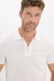 Men's Slim Fit 100% Cotton Knitted Knitwear Zippered White Polo Collar T-Shirt - 5