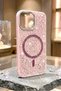 Pink Luxury Magsafe Compatible Premium Crystal Stone Sparkling Case for iPhone 16 Pro