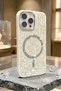 iPhone 15 Pro Compatible White Luxury Magsafe Compatible Premium Crystal Stone Sparkling Case