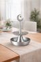 Ramadan Themed Silver Decorative Iftar Serving Plate with Crescent & Star Design 3D Printing - 2
