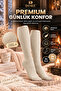 Original Women's 4-Pair Below-Knee Premium Cotton No-Show Opaque Non-Tightening Non-Marking Breathable Skin-Friendly Soft Textured All-Day Comfort Luxury Women's Socks Set |   2X Black - 2X Beige - 8