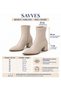 Women's Stretch Beige Nude Pointed Toe Heeled Ankle Boots Stylish Daily Short Boots (5 cm) - 2