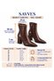Lunax Women's Croco Pointed Toe Thick Heel Side Zipper Heeled Boots (7 cm) - 2