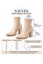 Women's Beige Stretch High Heel Pointed Toe Heeled Boots 9(cm) - 2