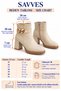 Women's Beige Zippered Buckle Detailed Daily Use Short Heeled Boots Shoes (7 cm) - 2