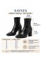Women's Black Stretch High Heel Pointed Toe Heeled Boots 9(cm) - 2