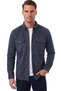 Men's Regular Fit Anti-Pilling Anti-Wrinkle Navy Blue Suede Shirt – Double Pockets with Lycra Snap Fasteners 2302329 - 2