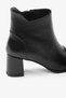 Black Genuine Leather Thick Heeled Women's Boots - 6