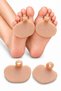 Skin Color 1 Pair Silicone Metatarsal Toe Pad for Women Men with Finger Ring Forefoot Support Protection Pad