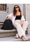 Women's Black Soft Leather Sleeve and Backpack232134MH - 7
