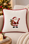 40 X 40 cm with Piping Around - New Year's Embroidered Plush Throw Pillow - 2 Pieces