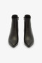 Women's Black Genuine Leather Boots Zippered Short Heeled Boots - 3