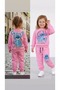 Stitch Printed Waist-Tie 2-Thread Seasonal Top and Bottom Girls' Set