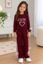 Cutex Luxury Girls' Bow Decorated Sports Tracksuit Set with Printed Design - 3
