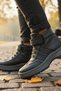 Black Genuine Leather Orthopedic Children's Boots - 2