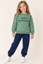 Tiny Heart Printed 3 Threaded Threaded Girls' Tracksuit Set, Ages 3 - 6