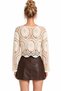 Stone Women's Crew Neck Lace Knit Seasonal Perforated Knitwear Blouse - 5