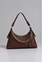 Women's Bitter Brown Lined Hand and Shoulder Bag - 2
